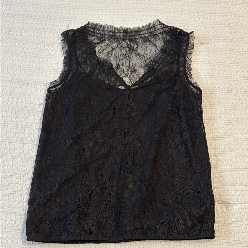 Loft Black Lace Sleeveless Top